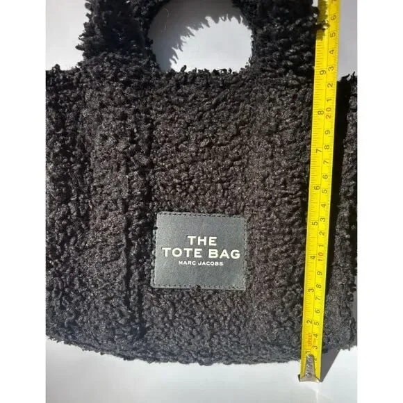 Marc Jacobs Black Sherpa Mini Tote with Logo Patch - Picture 5 of 11